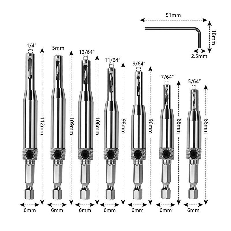 SELF CENTERING HINGE TAPPER CORE DRILL BIT SET