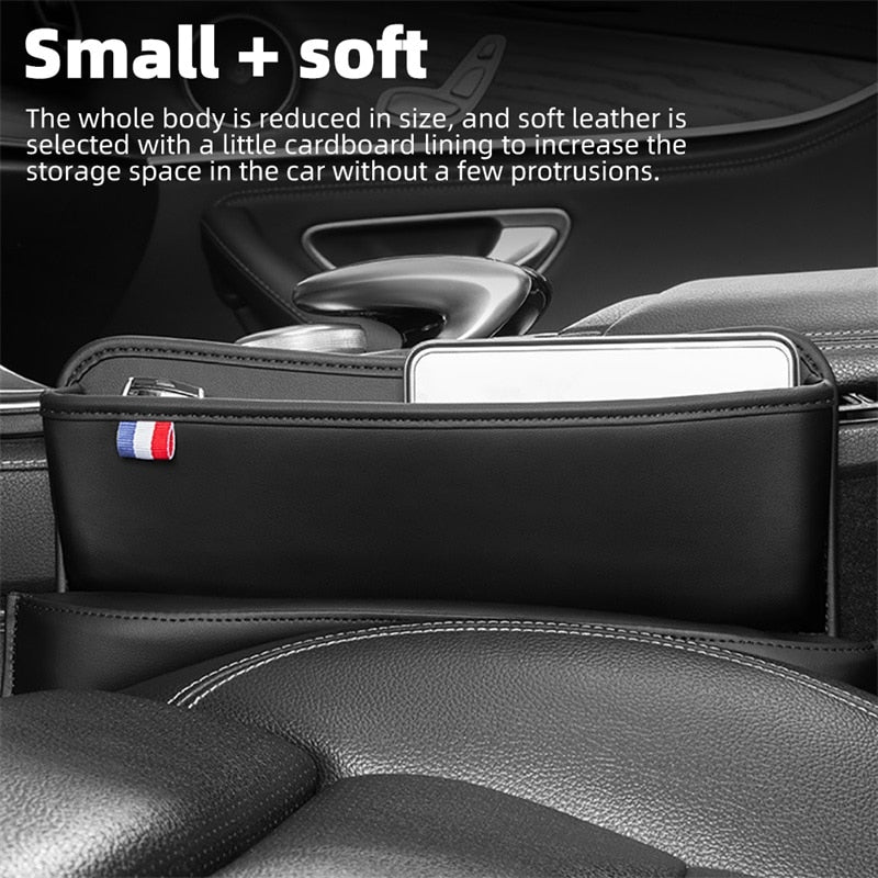 Leather Car Seat Slot Storage Box