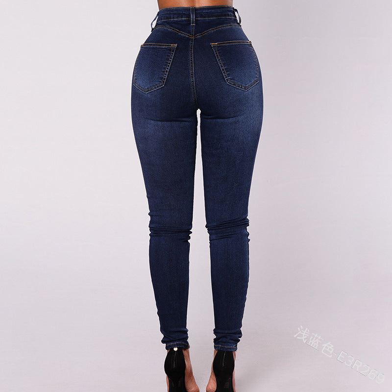 Double Breasted High Waist Skinny Jeans