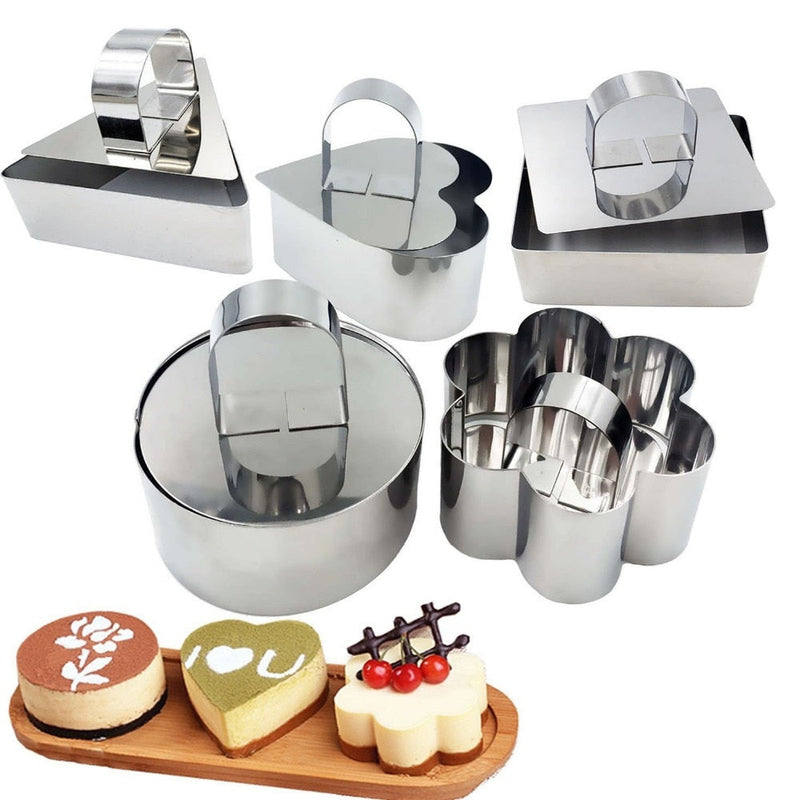 Stainless Steel Mini 3D Cake Mold - 10 PCS SET